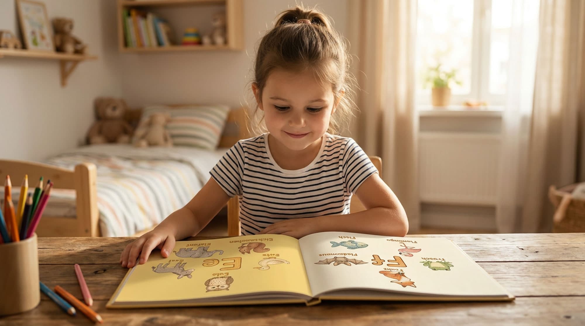 Kind liest sein ABC-Buch