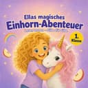 Personalisiertes Einhorn-Erstlesebuch mit deinem Kind auf dem Cover