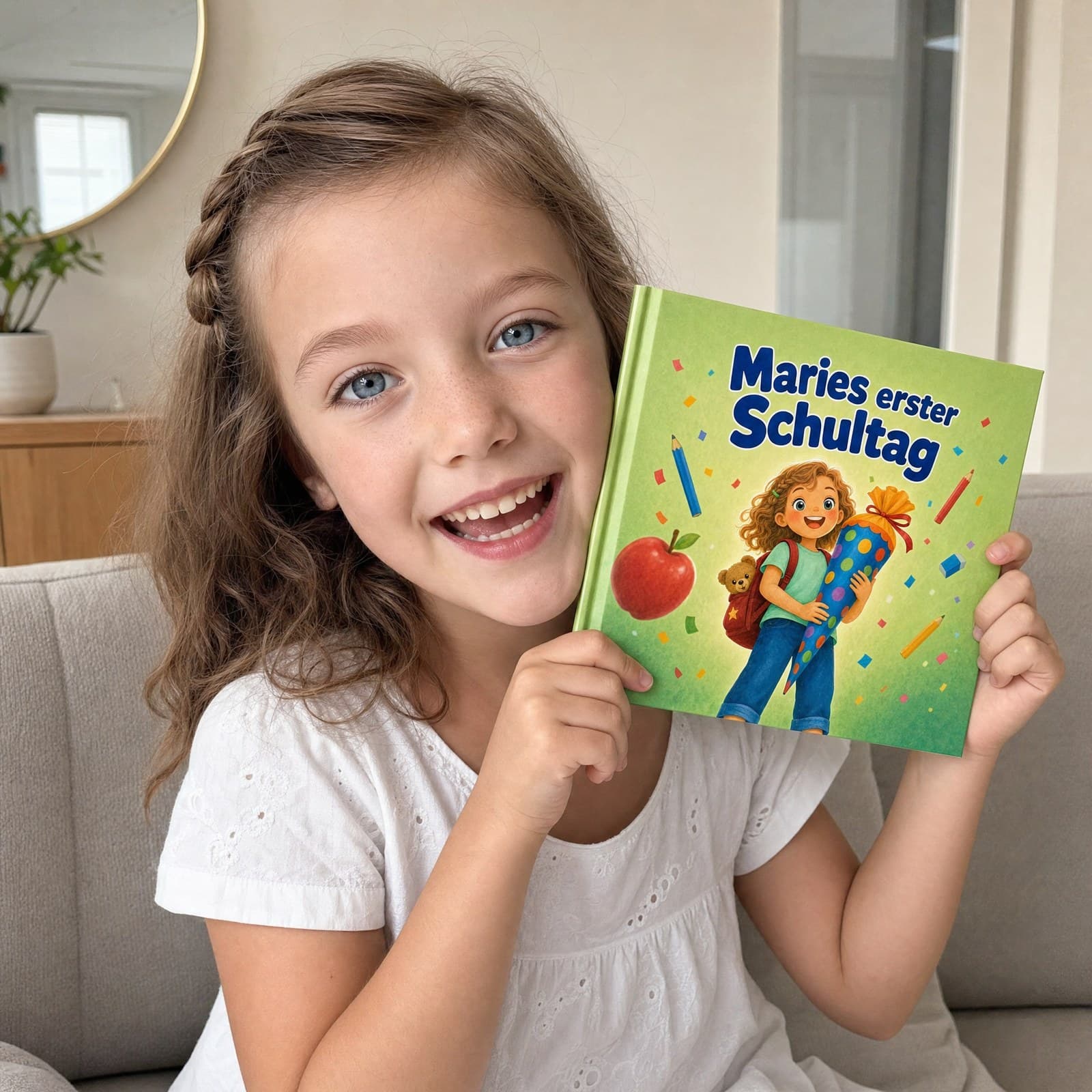 Kind hält sein Buch in den Händen
