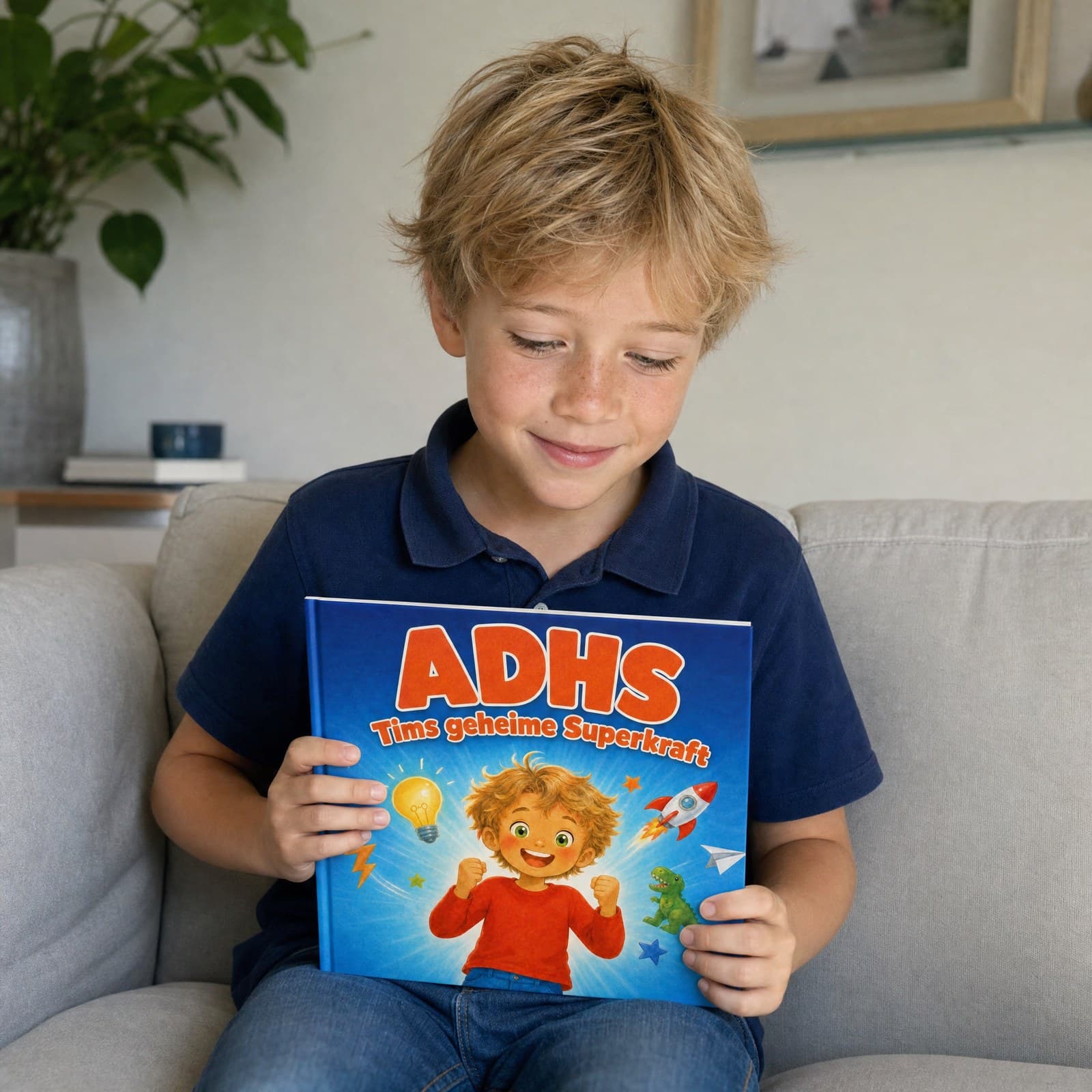Kind liest sein persönliches Buch