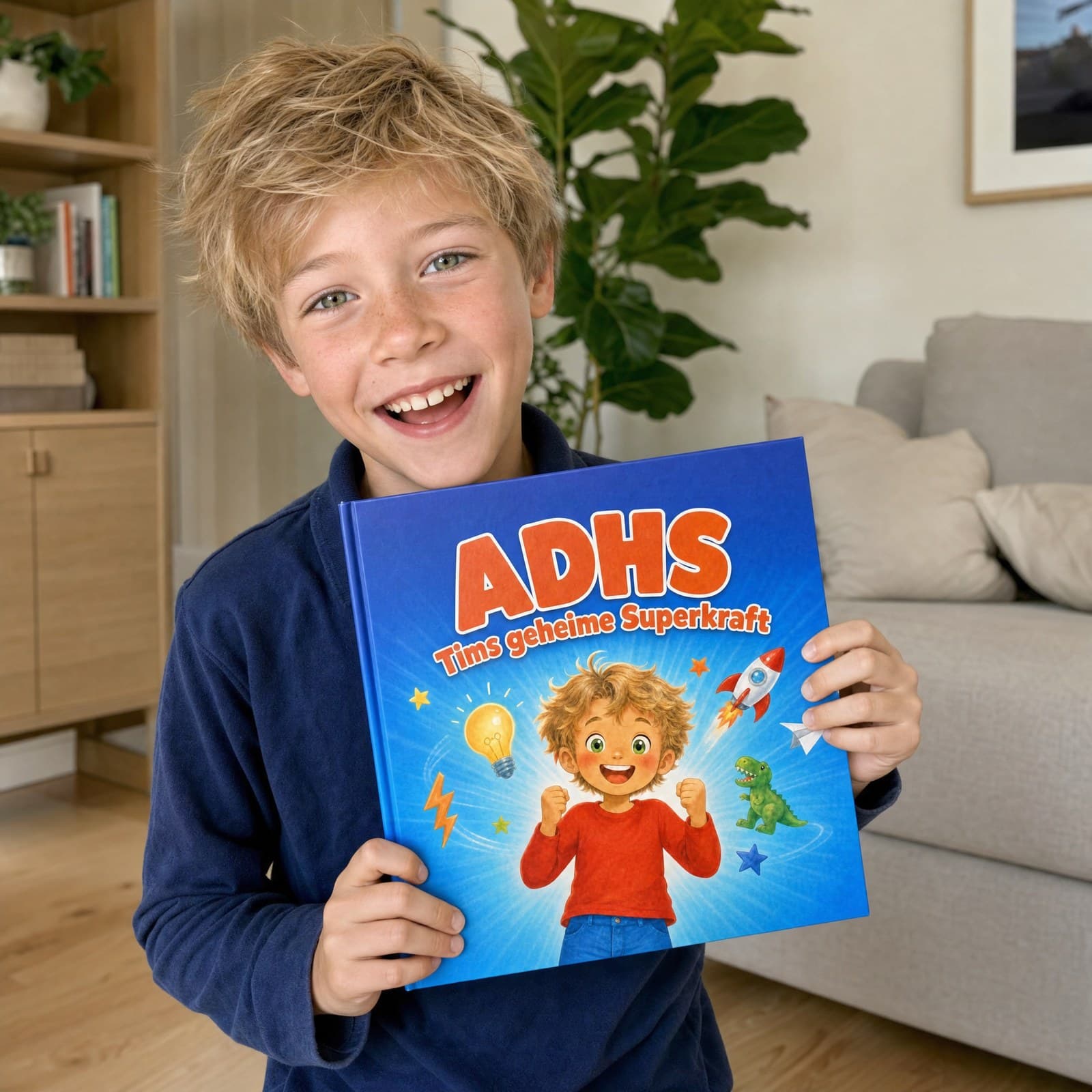 Kind hält sein Buch in den Händen