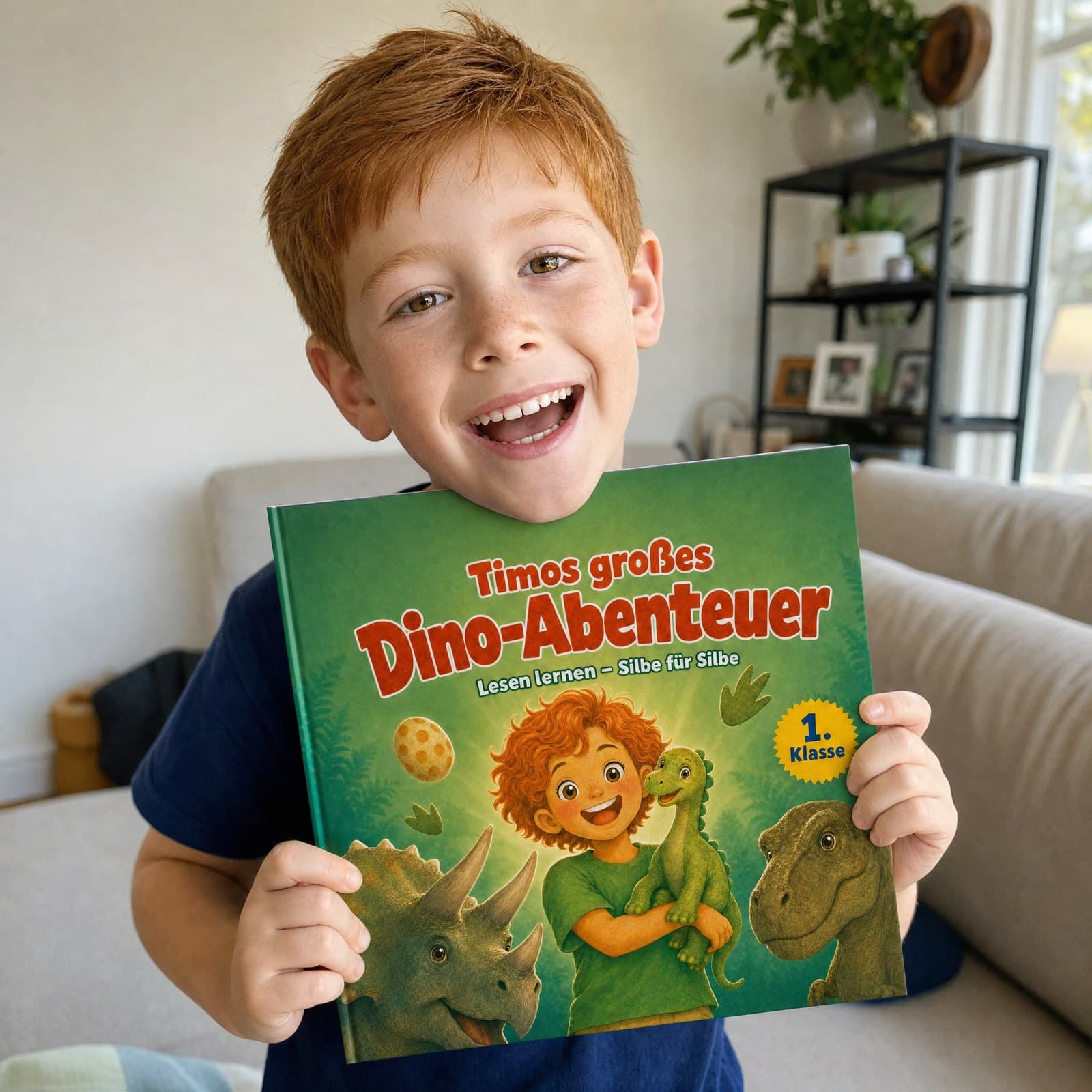 Kind hält sein Buch in den Händen