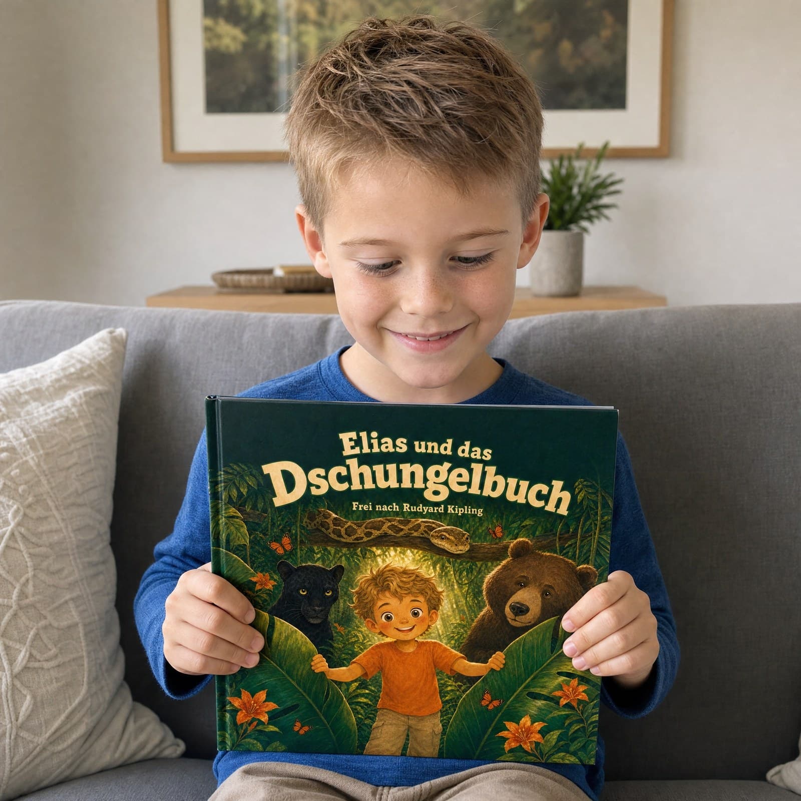 Kind liest sein persönliches Buch