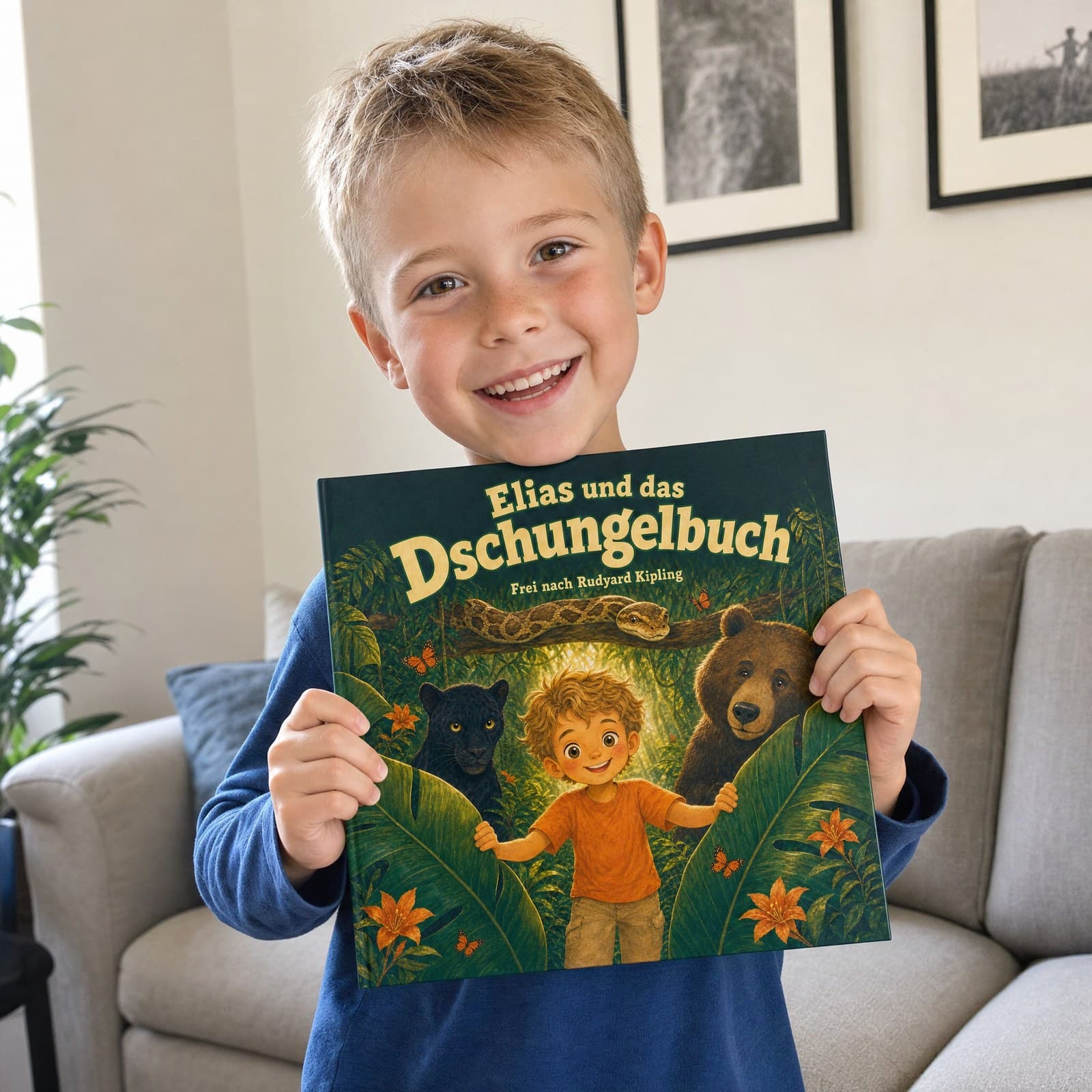 Kind hält sein Buch in den Händen