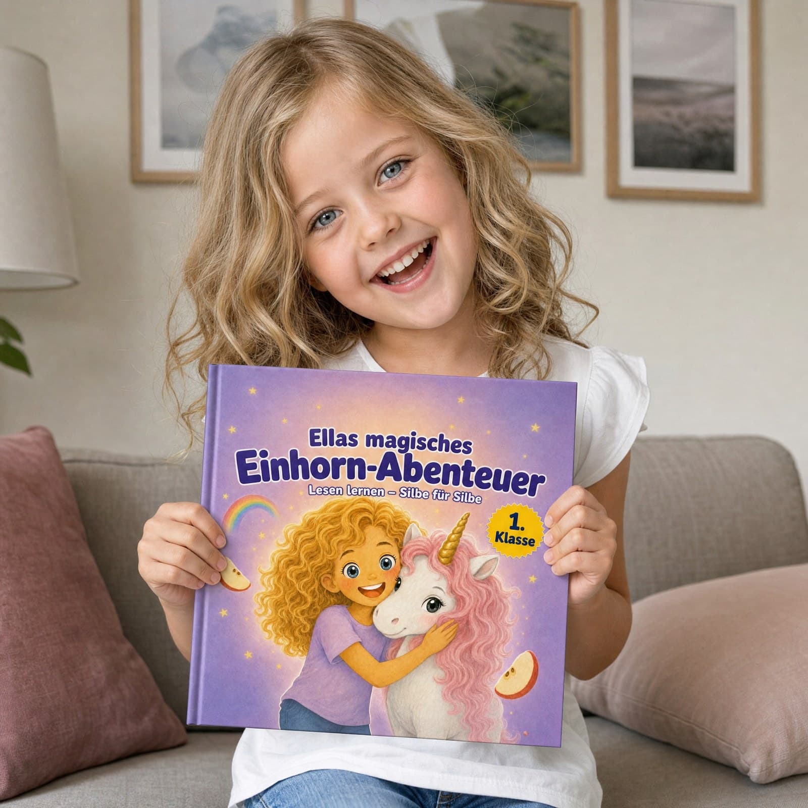 Kind hält sein Buch in den Händen