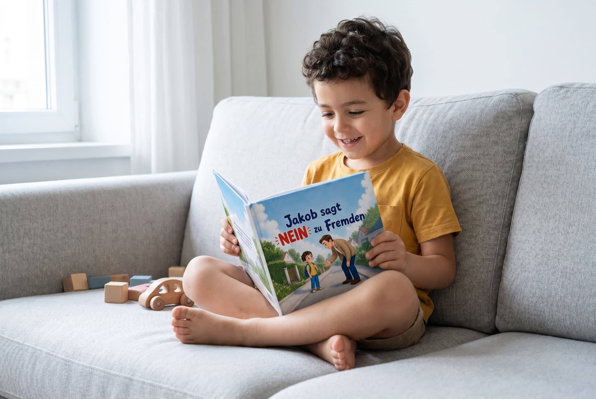 Kind liest sein persönliches Buch