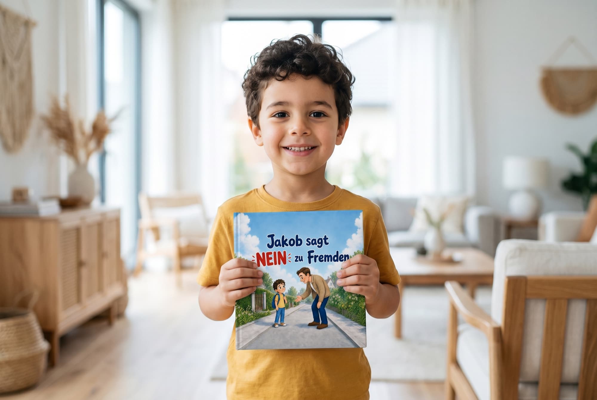 Kind hält sein Buch in den Händen