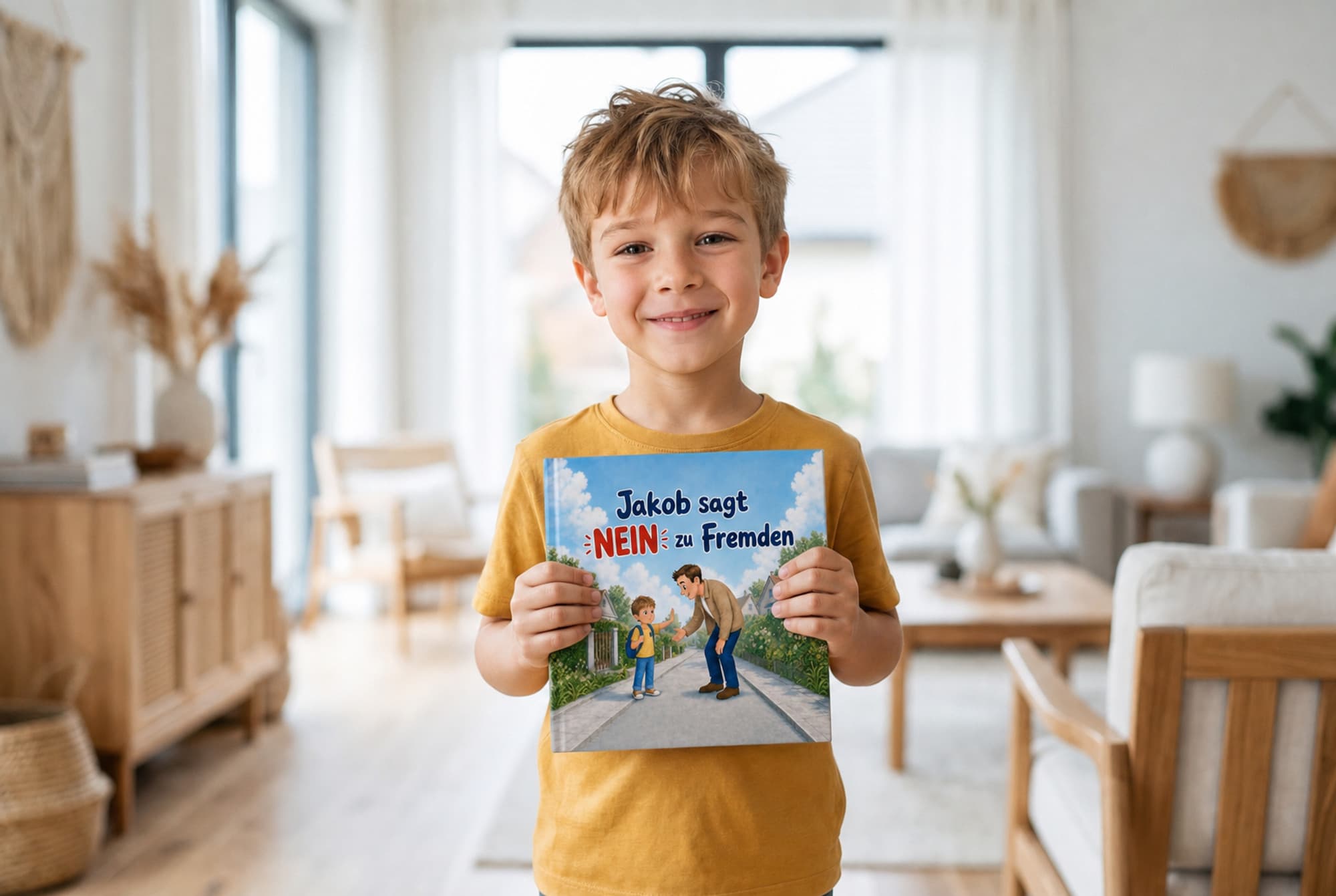 Kind hält sein Buch in den Händen