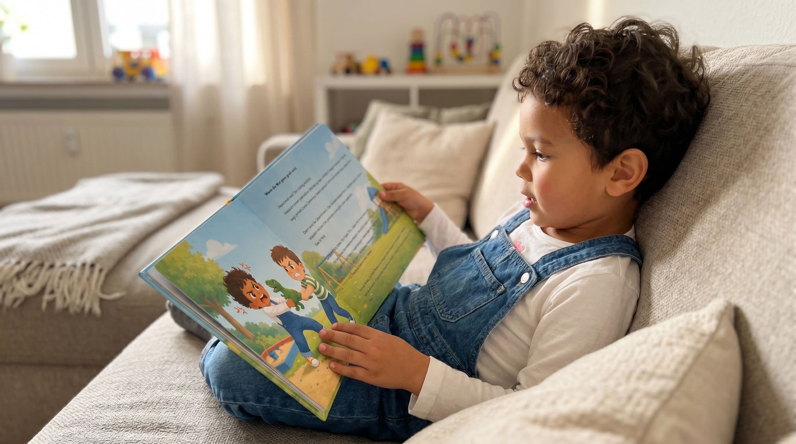 Kind liest sein persönliches Buch