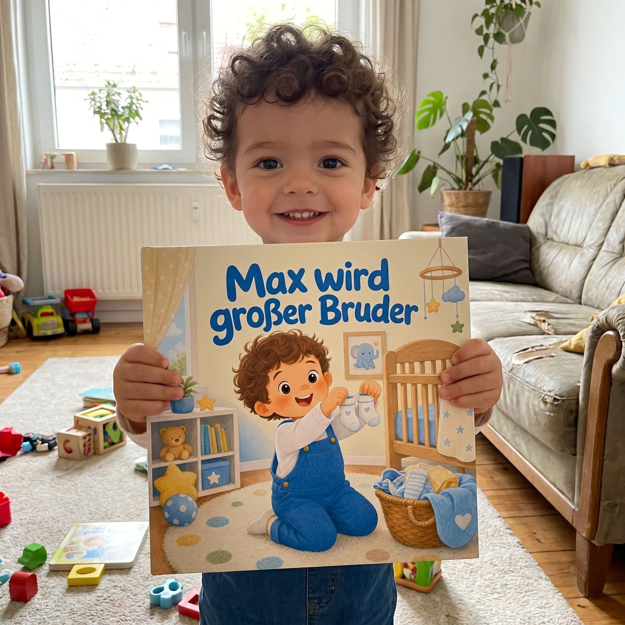 Kind hält sein Buch in den Händen