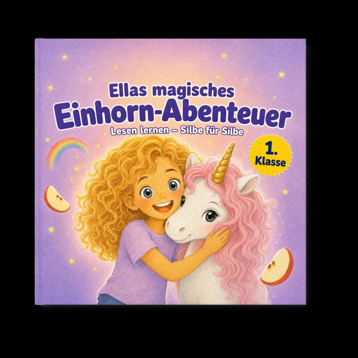 Personalisiertes Einhorn-Erstlesebuch mit deinem Kind auf dem Cover