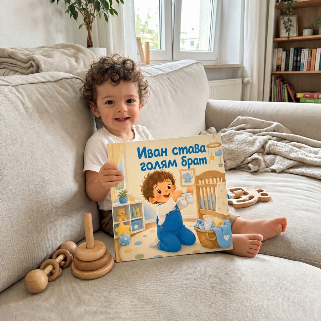 Дете чете собствената си книга