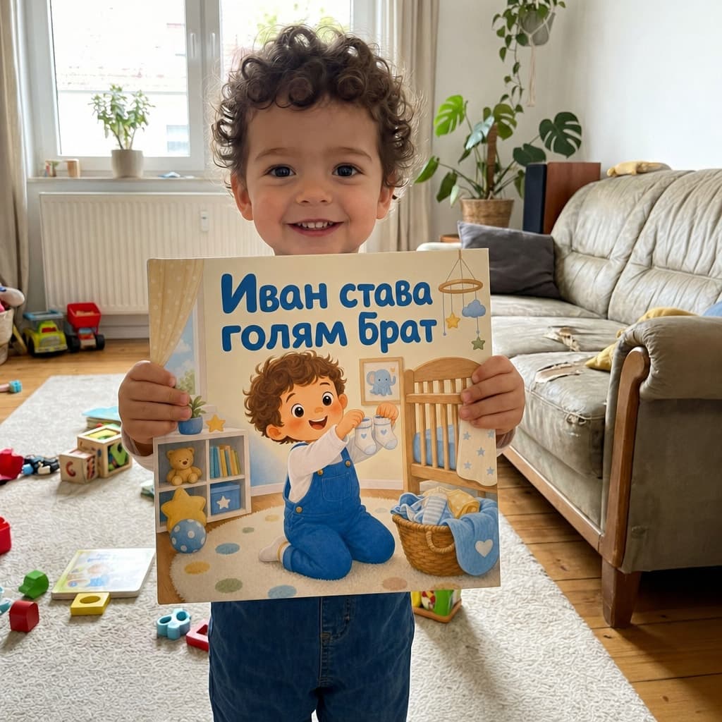 Дете държи книгата си