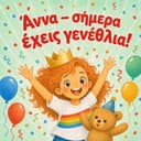 Προσωποποιημένο παιδικό βιβλίο «Ζήτω, γενέθλια!»