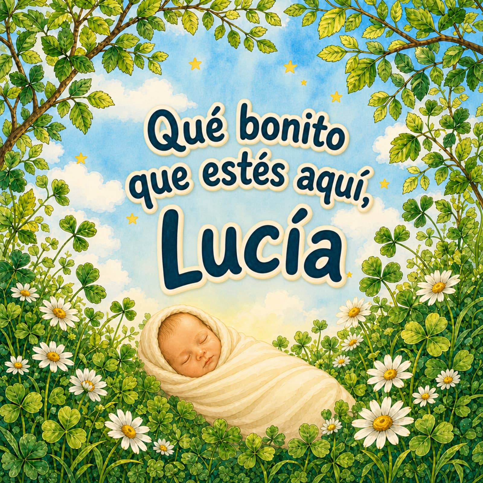 Libro de nacimiento personalizado sin marco en la portada
