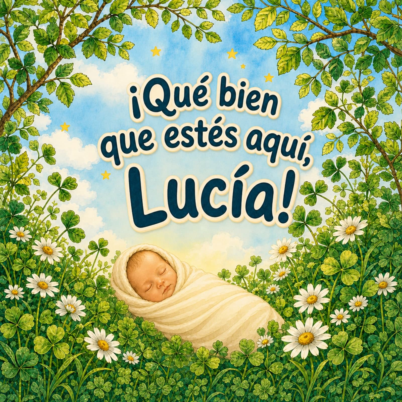Libro de nacimiento personalizado sin marco en la portada