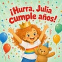 Libro infantil personalizado de cumpleaños «¡Hurra, cumpleaños!»