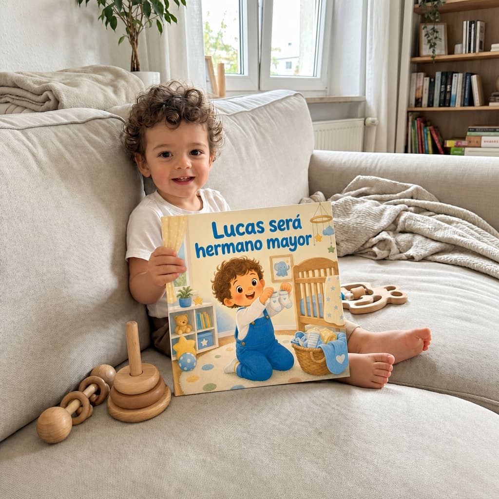 Niño leyendo su libro personalizado