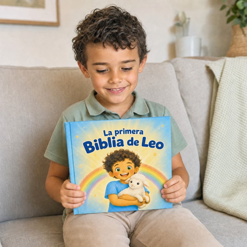 Niño leyendo su libro personalizado