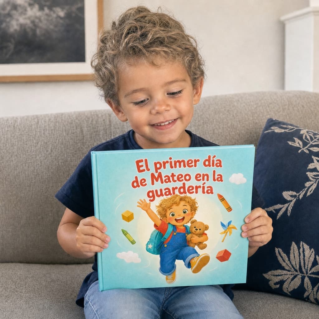 Niño leyendo su libro personalizado
