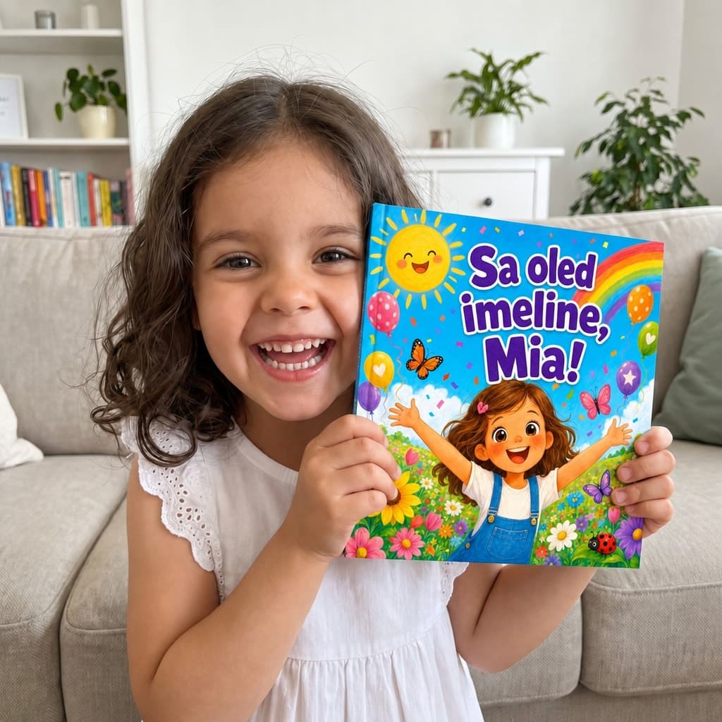 Laps hoiab oma raamatut