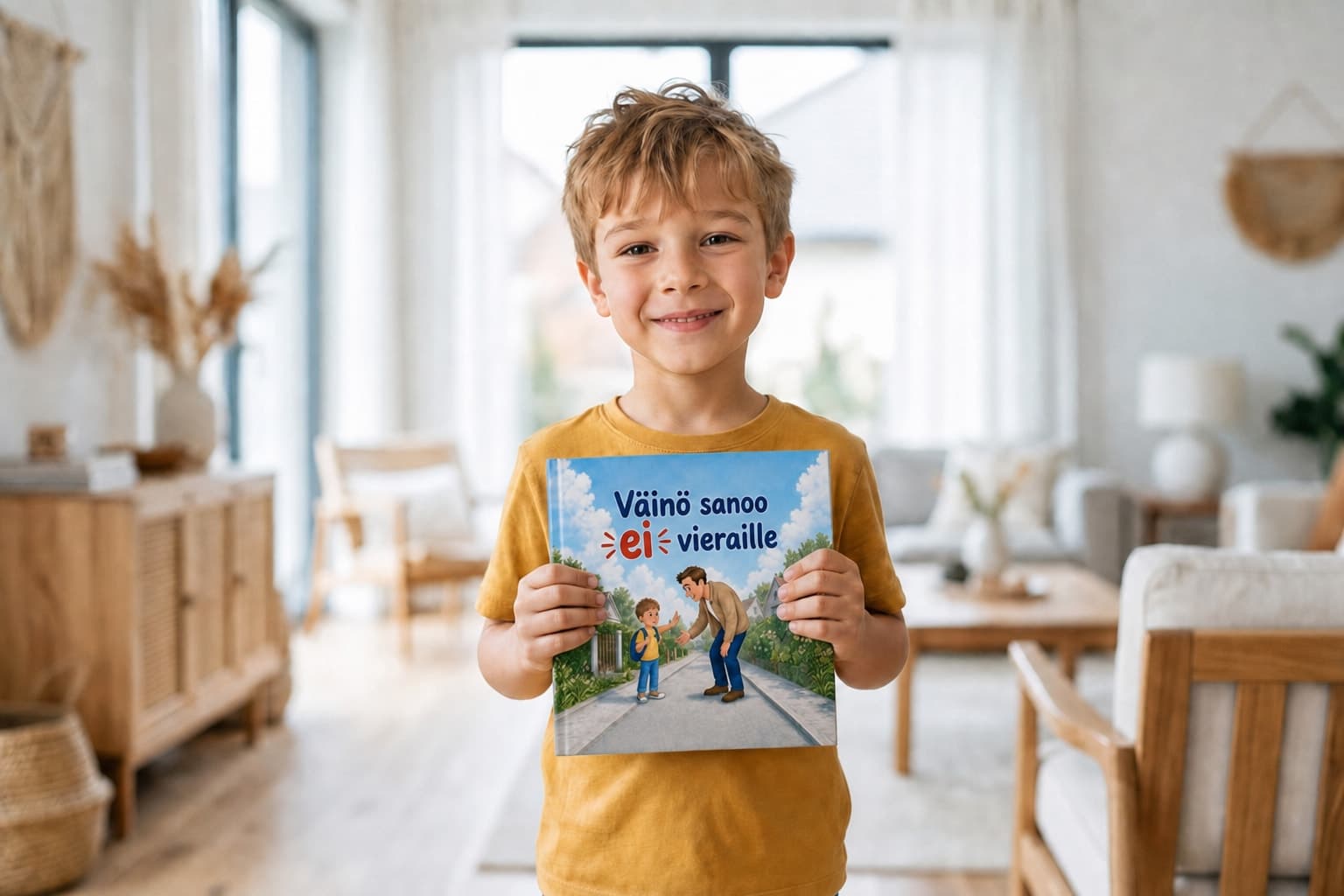 Lapsi pitelee kirjaansa