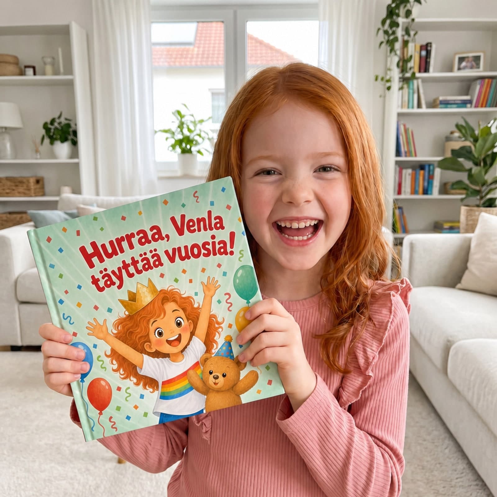 Lapsi pitelee kirjaansa