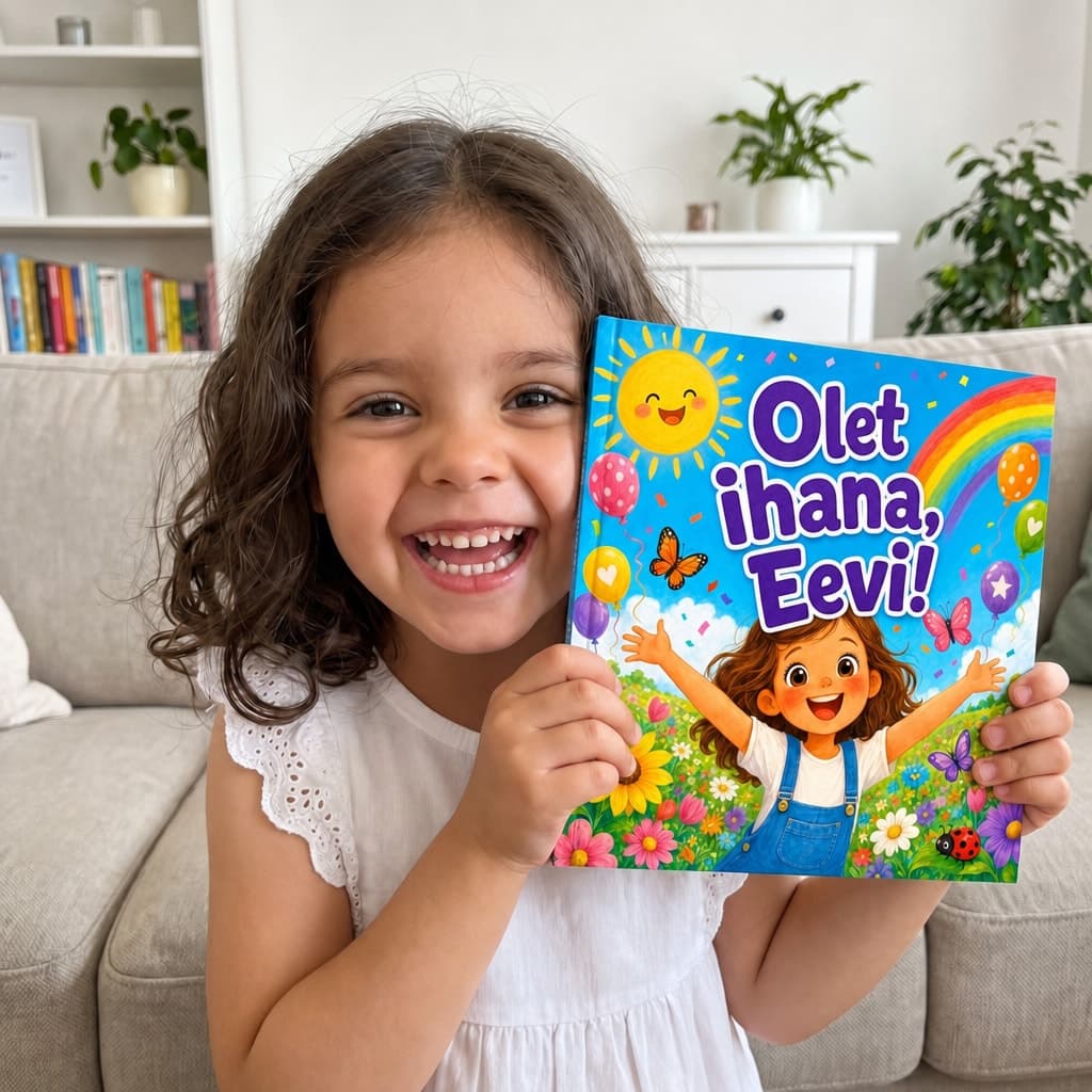 Lapsi pitelee kirjaansa
