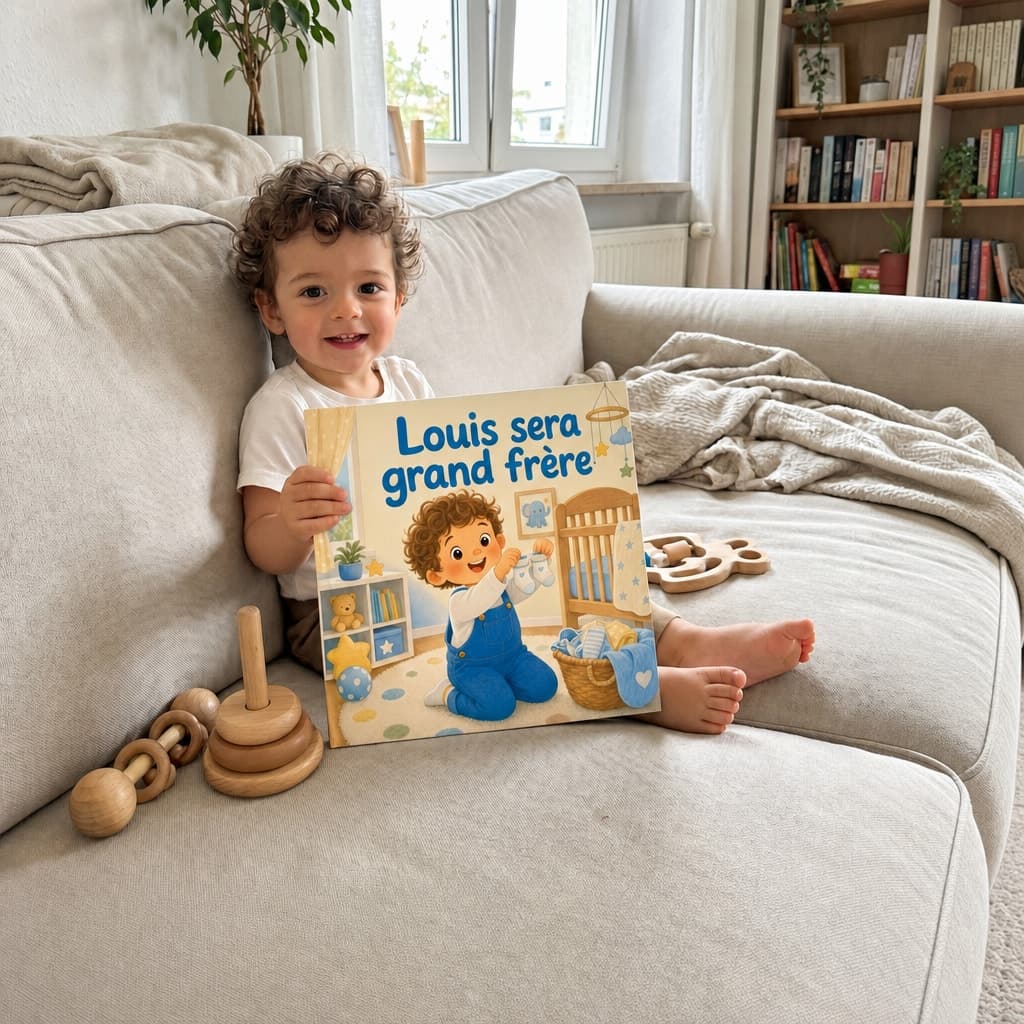 Enfant lisant son livre personnalisé
