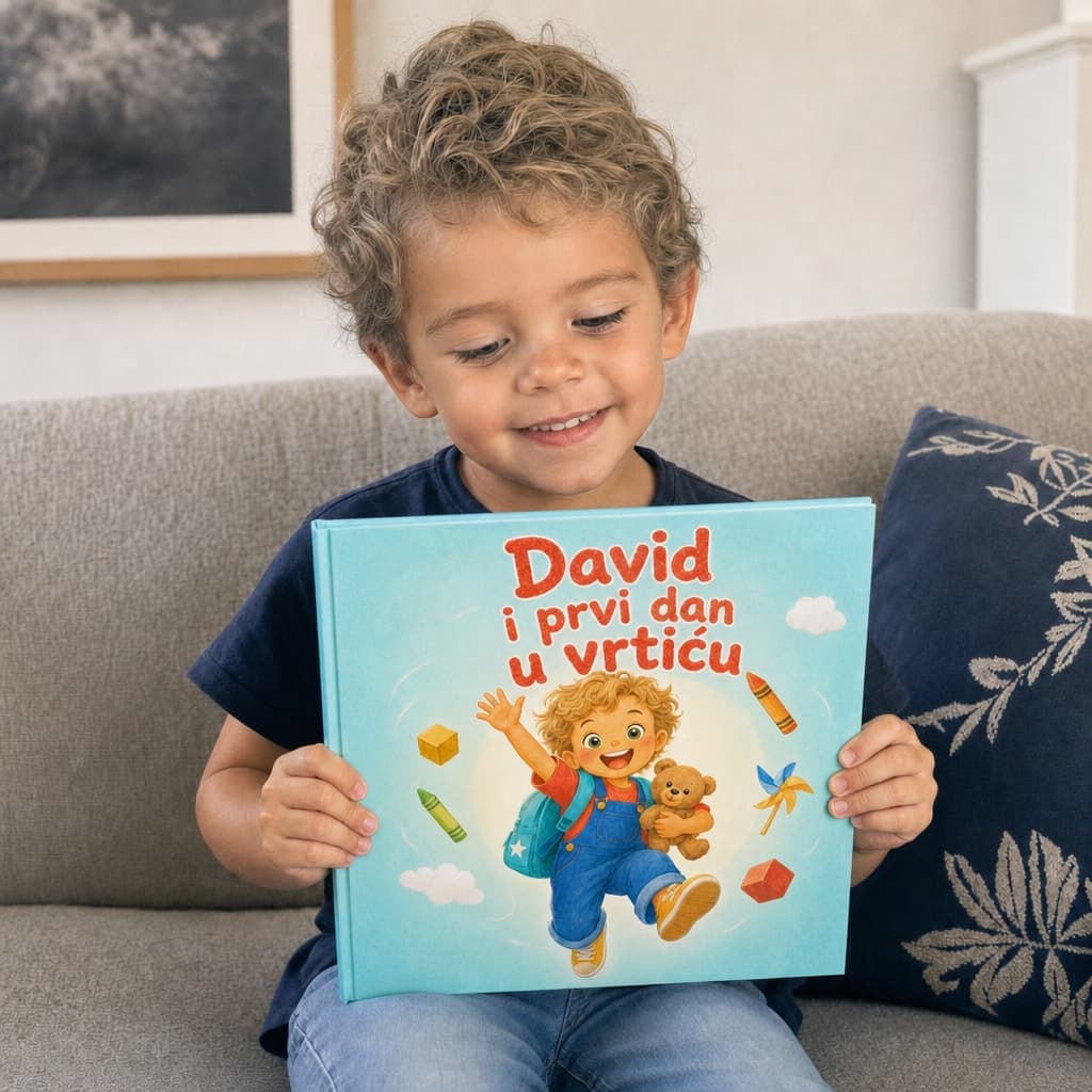 Dijete čita svoju knjigu