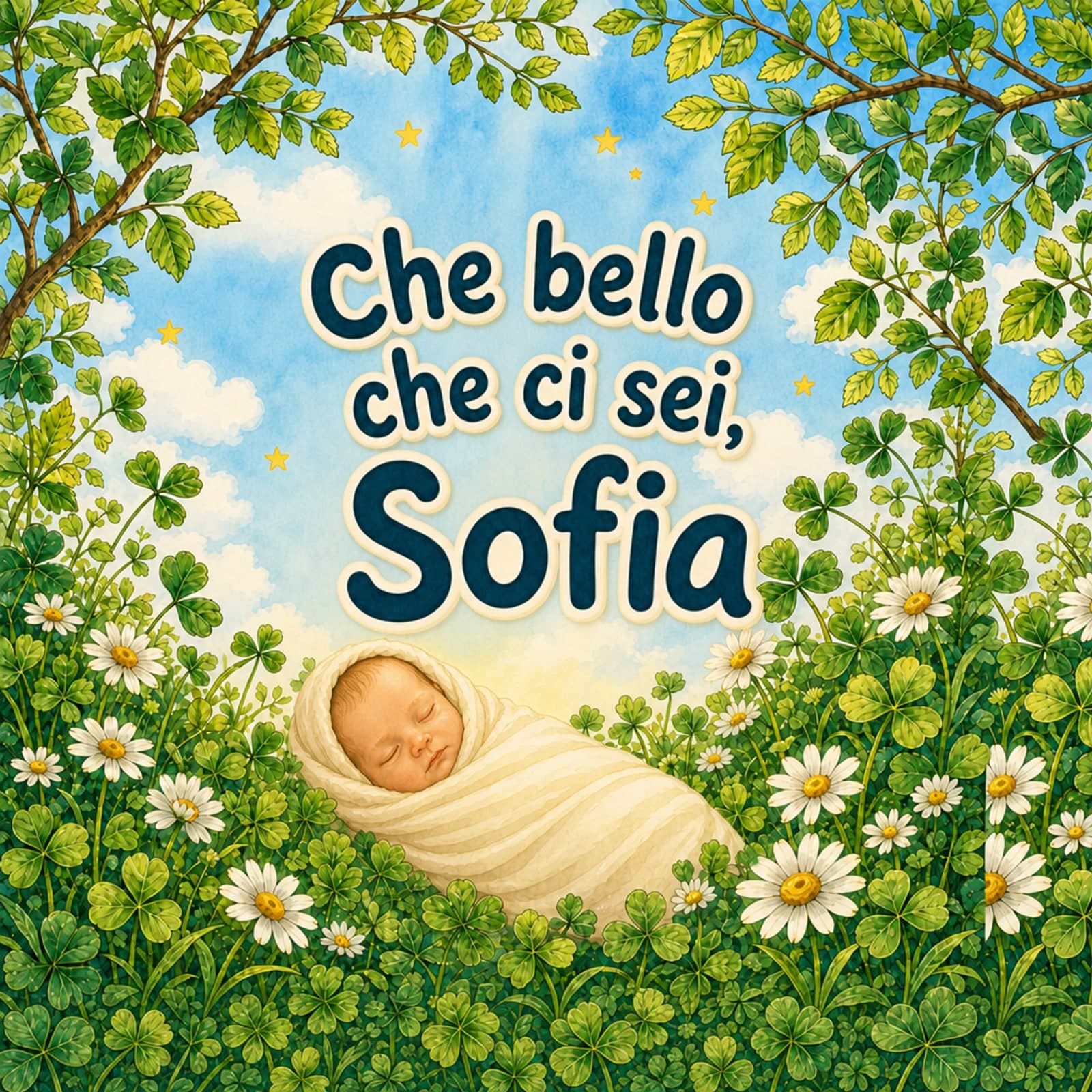 Libro personalizzato per la nascita, copertina senza cornice