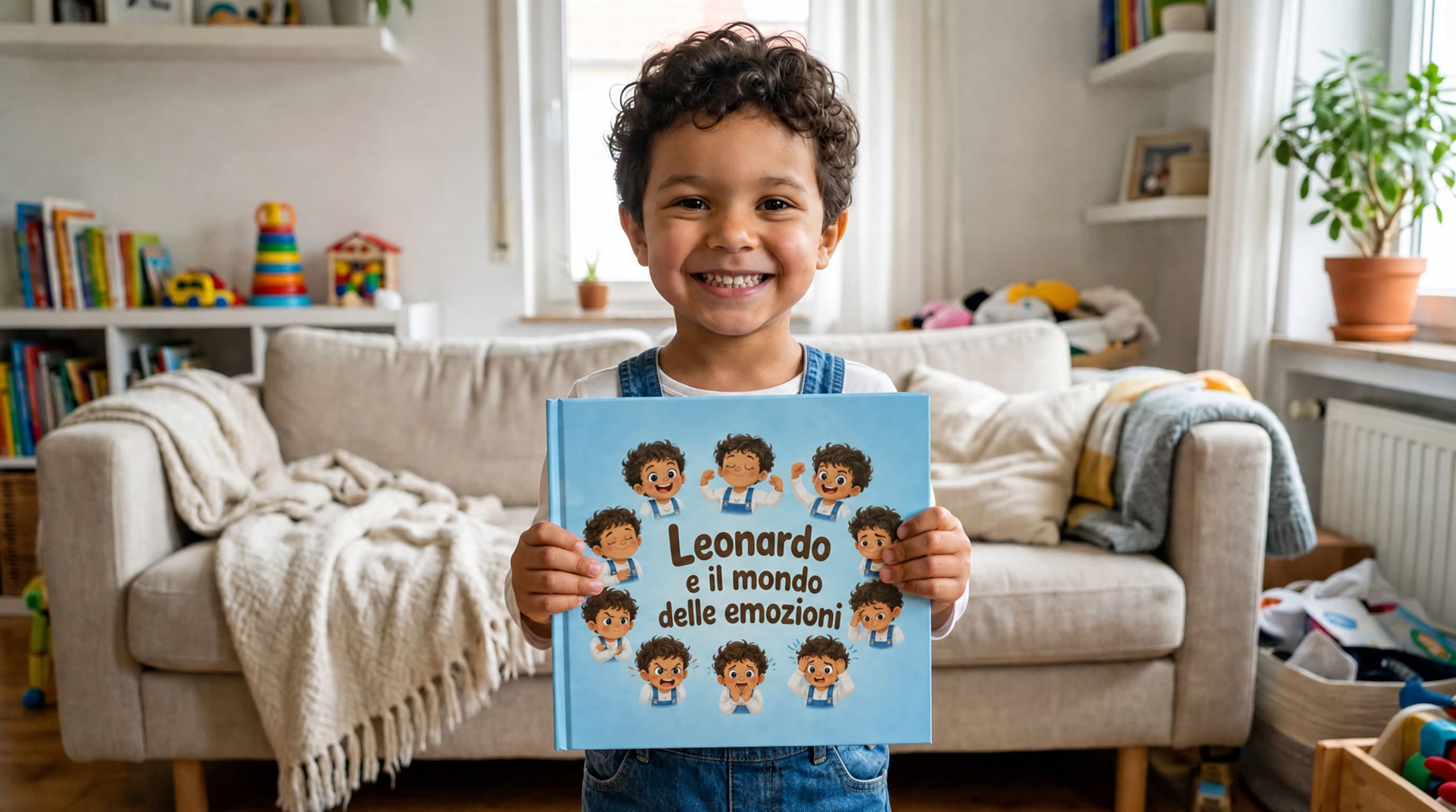 Bambino che tiene in mano il suo libro