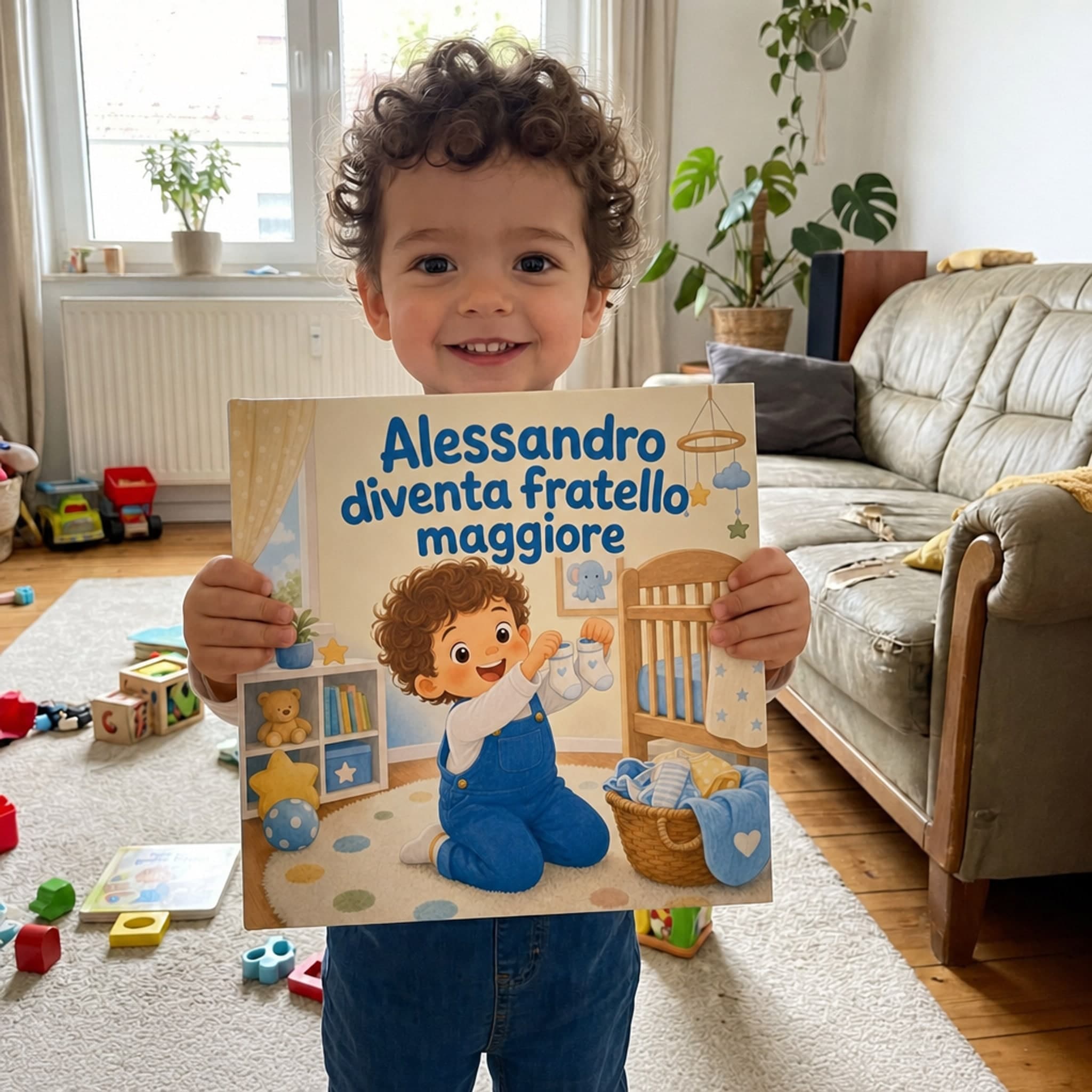 Bambino che tiene in mano il suo libro