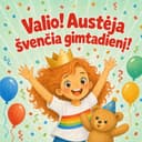 Personalizuota vaikiška knyga „Valio, gimtadienis!“