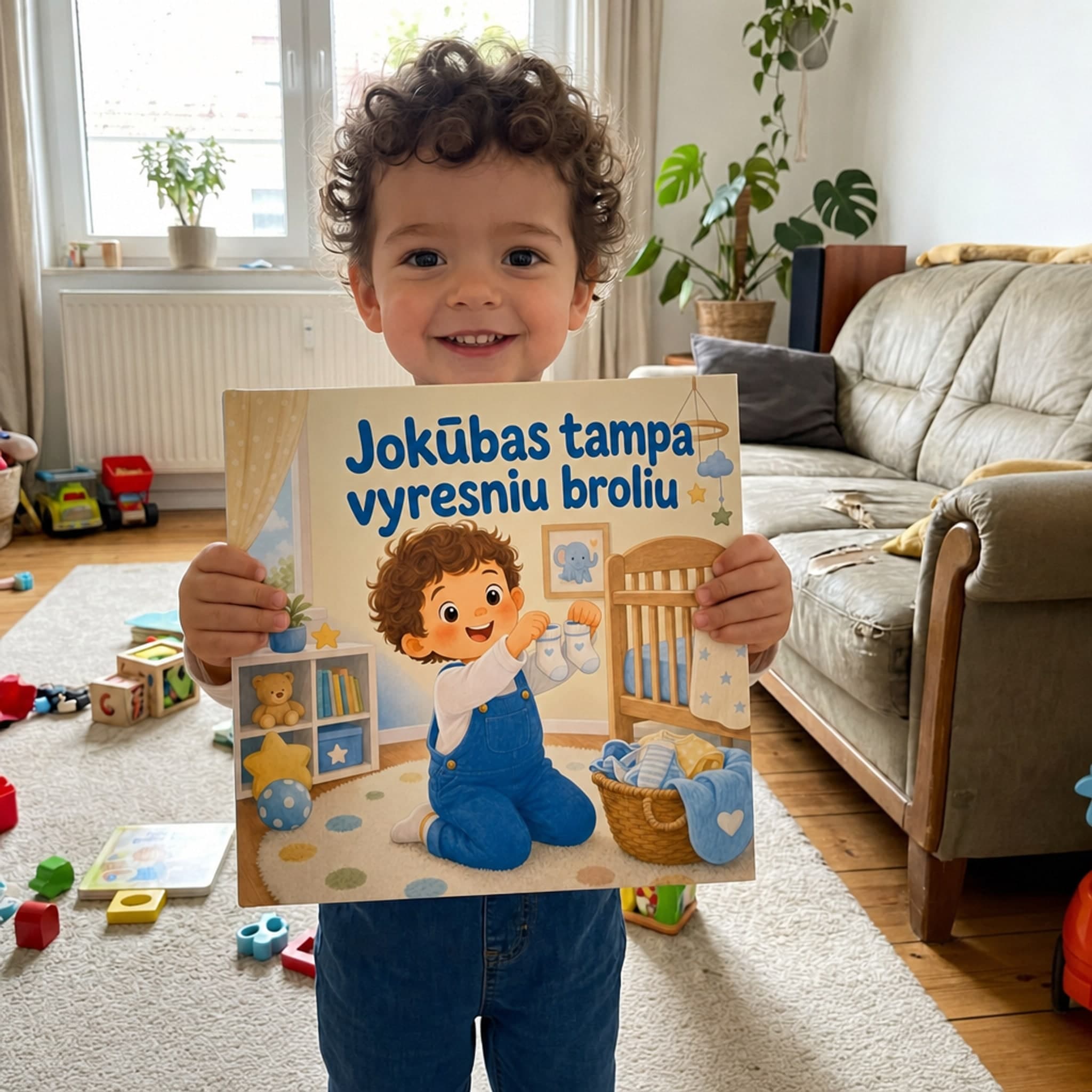 Vaikas laiko savo knygą