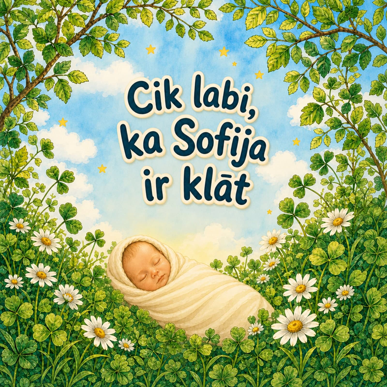 Personalizēta grāmata jaundzimušajam bez rāmja uz vāka