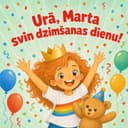 Personalizēta bērnu grāmata „Urā, dzimšanas diena!“