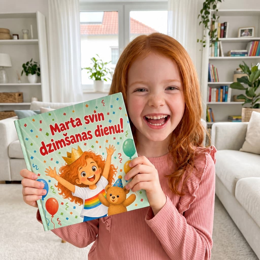 Bērns tur savu grāmatu