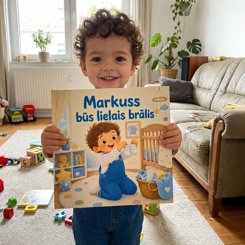Bērns tur savu grāmatu