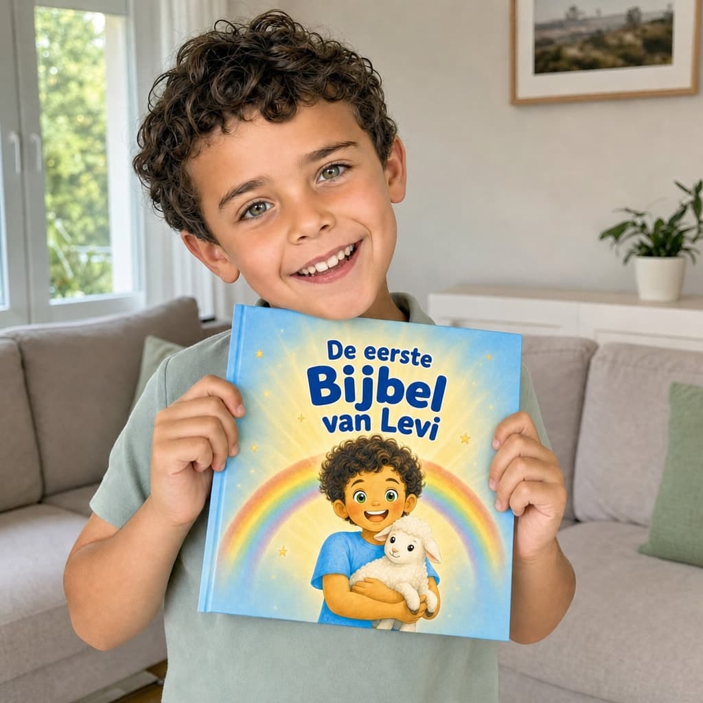 Kind houdt zijn boek vast
