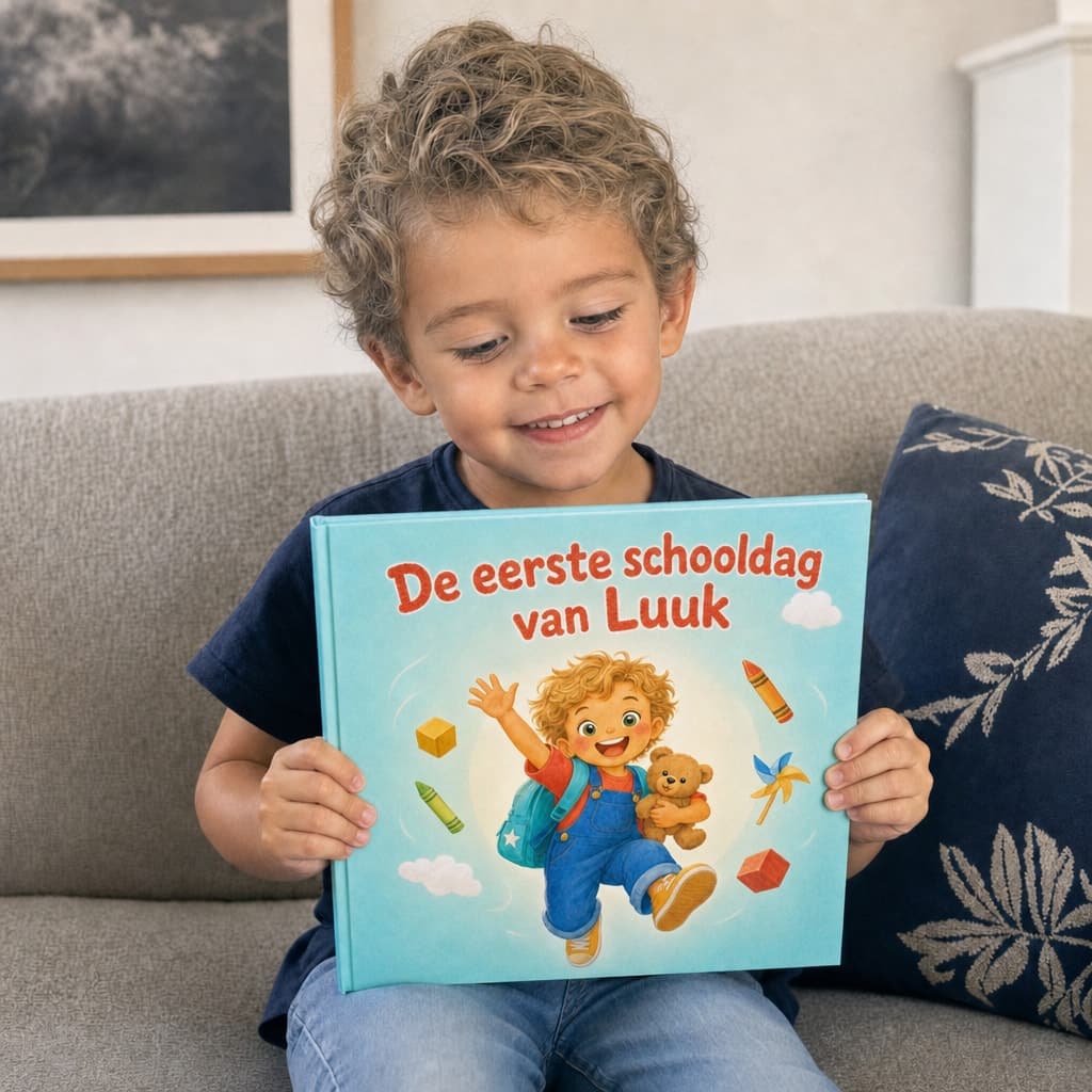 Kind leest zijn persoonlijke boek