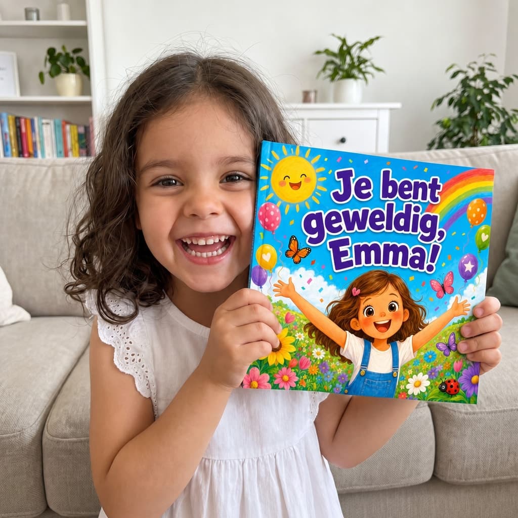 Kind houdt zijn boek vast