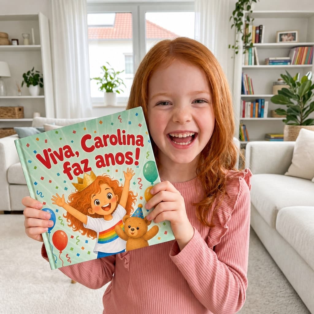 Criança com o seu livro nas mãos