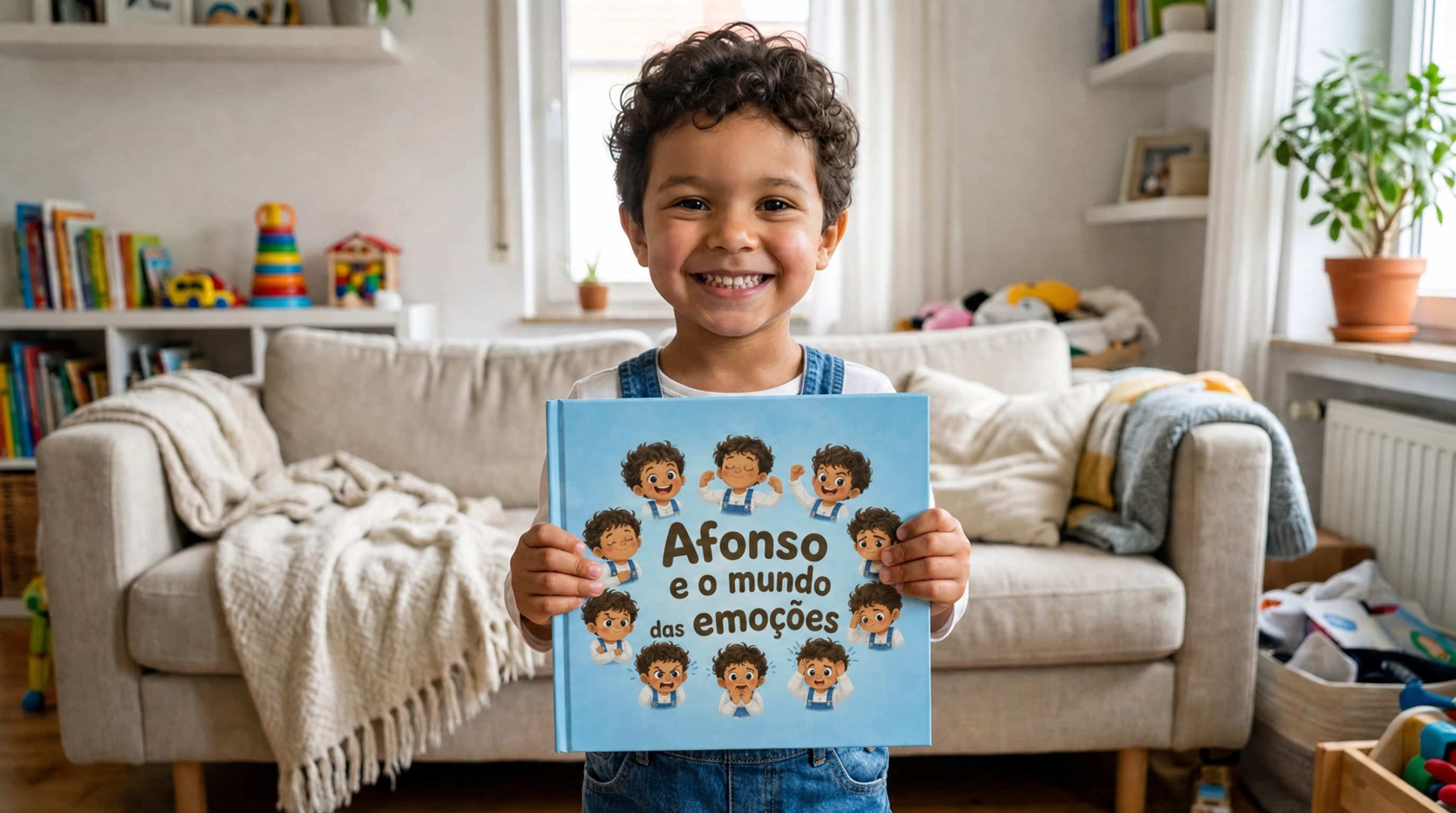 Criança com o seu livro nas mãos