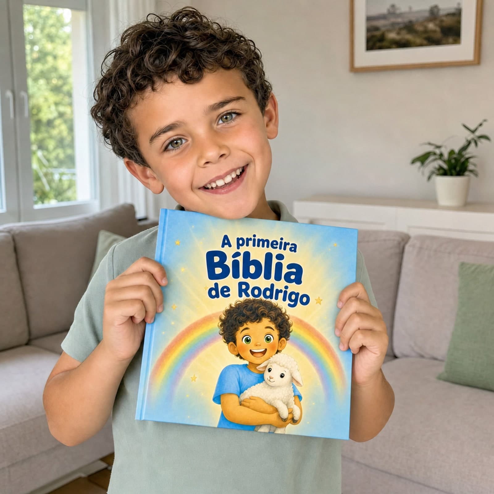 Criança com o seu livro nas mãos