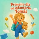 Livro infantil personalizado sobre o primeiro dia no infantário