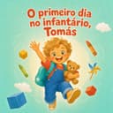 Livro infantil personalizado sobre o primeiro dia no infantário