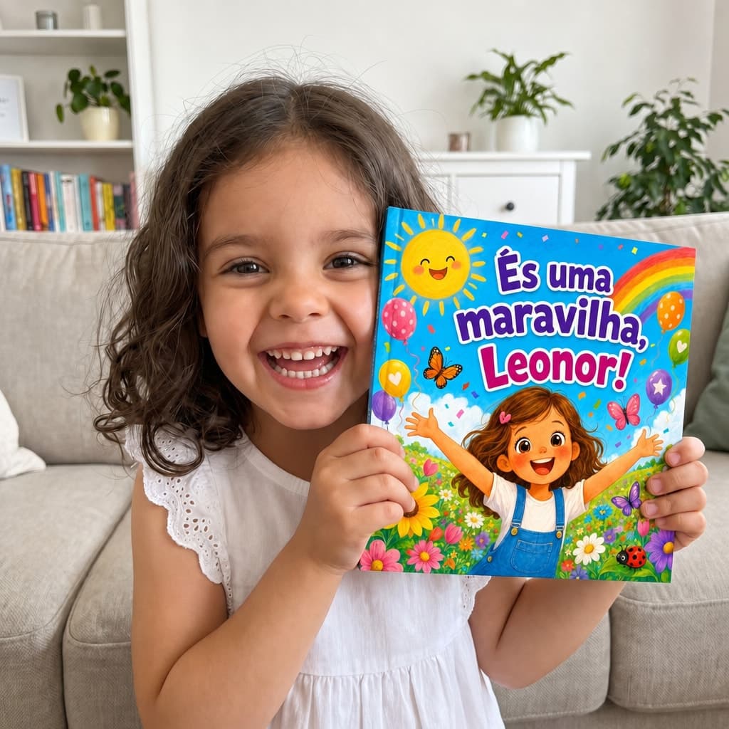 Criança com o seu livro nas mãos