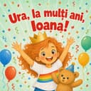 Carte personalizată pentru copii „Ura, la mulți ani!”