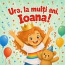 Carte personalizată pentru copii „Ura, la mulți ani!”